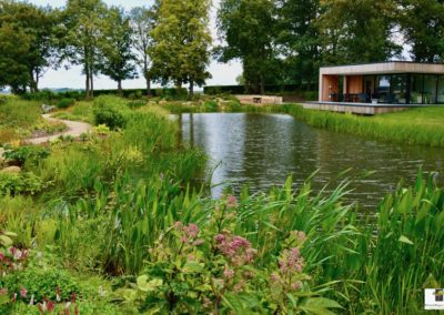 Large country garden including lakeside pavilion