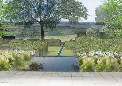 Chilterns garden design with a view