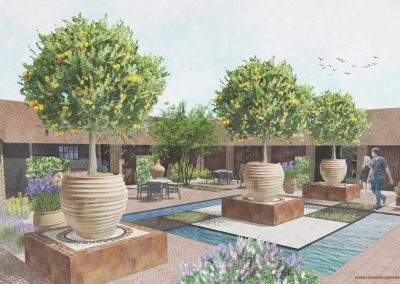 Courtyard cafe garden design